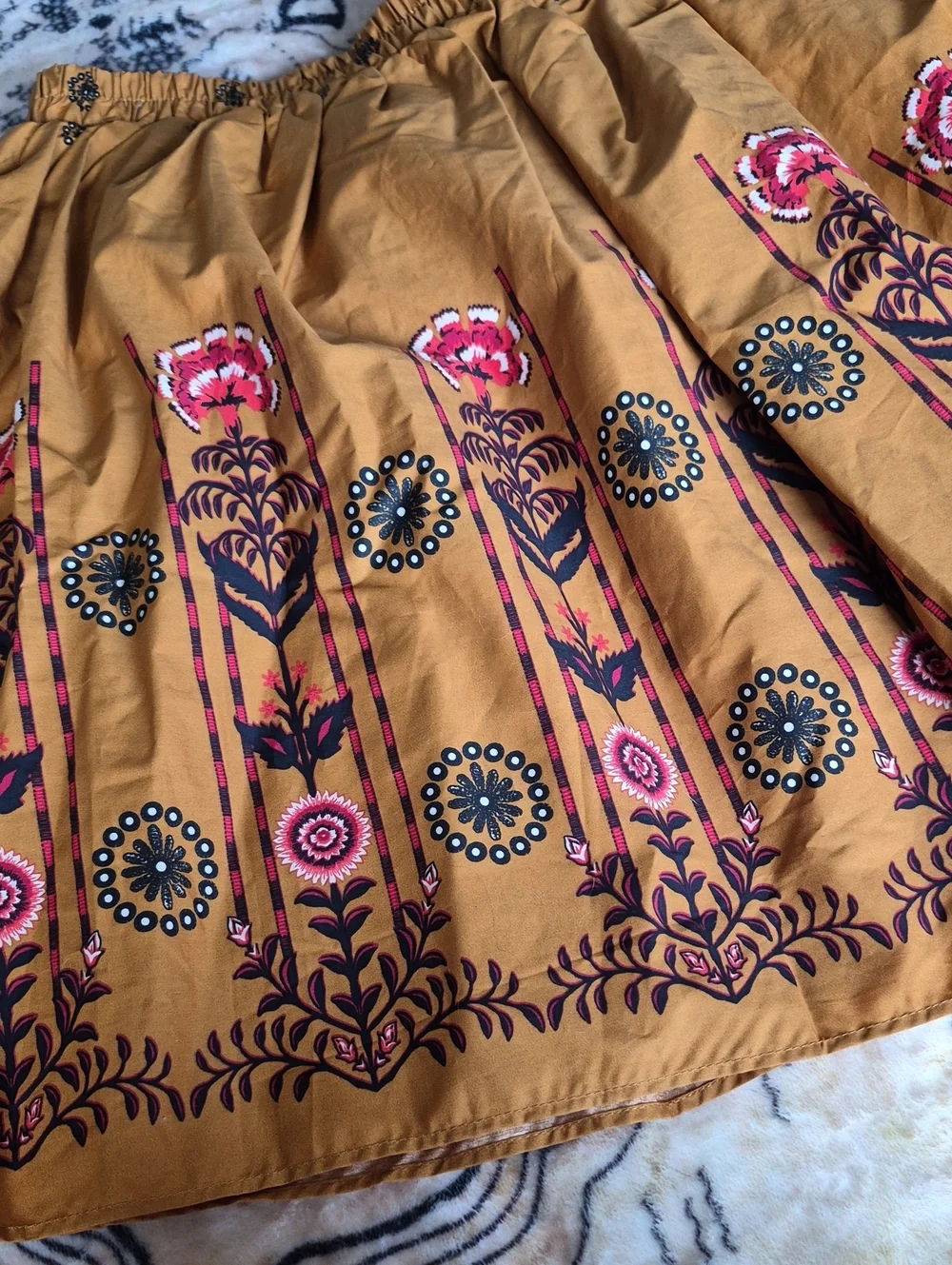 A Loves A Girls XL Dark Blaze Floral Border Print Skirt NWT